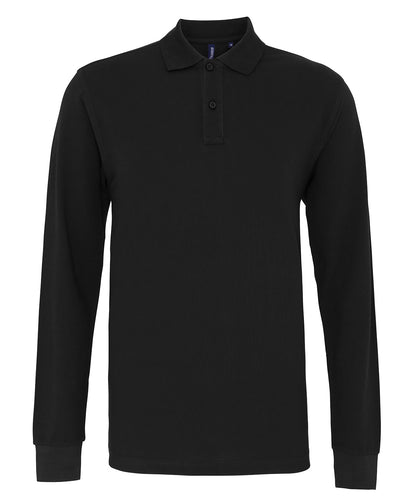 Men's Custom Printed or Embroidered Lightweight Long Sleeve Polo Shirt