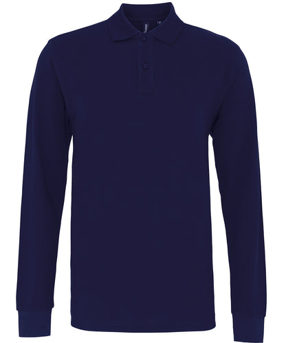 Men's Custom Printed or Embroidered Lightweight Long Sleeve Polo Shirt