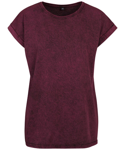 Women's Acid Washed Extended Shoulder Tee