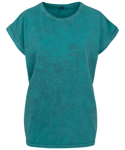 Women's Acid Washed Extended Shoulder Tee