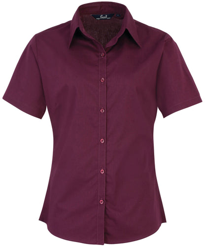 Women's Custom Printed or Embroidered Short Sleeve Workwear Blouse