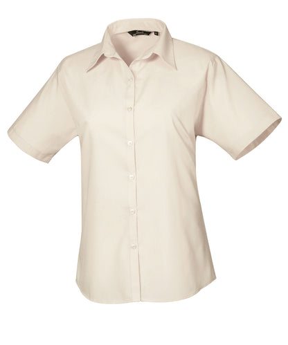 Women's Custom Printed or Embroidered Short Sleeve Workwear Blouse