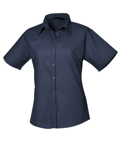 Women's Custom Printed or Embroidered Short Sleeve Workwear Blouse