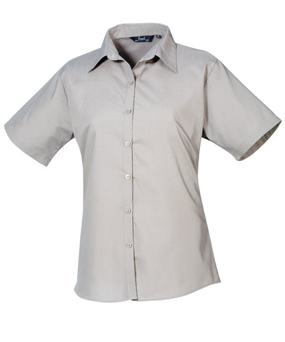 Women's Custom Printed or Embroidered Short Sleeve Workwear Blouse