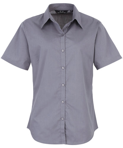 Women's Custom Printed or Embroidered Short Sleeve Workwear Blouse