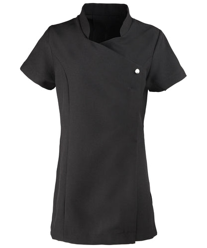 Women's Custom Printed or Embroidered Short Sleeve Zip-Up Healthcare Tunic