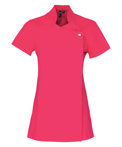 Women's Custom Printed or Embroidered Short Sleeve Zip-Up Healthcare Tunic