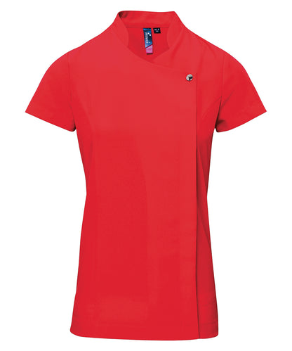 Women's Custom Printed or Embroidered Short Sleeve Zip-Up Healthcare Tunic
