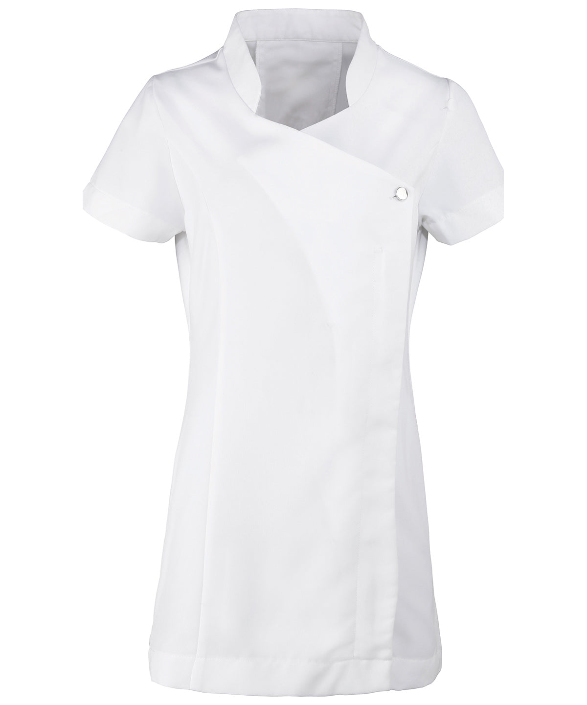 Women's Custom Printed or Embroidered Short Sleeve Zip-Up Healthcare Tunic