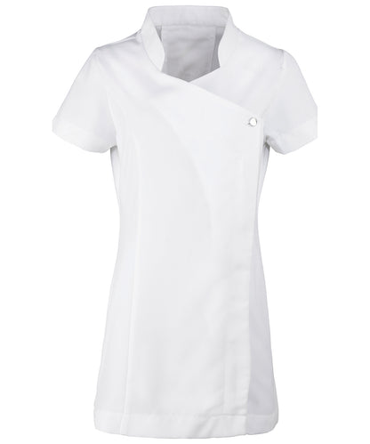 Women's Custom Printed or Embroidered Short Sleeve Zip-Up Healthcare Tunic