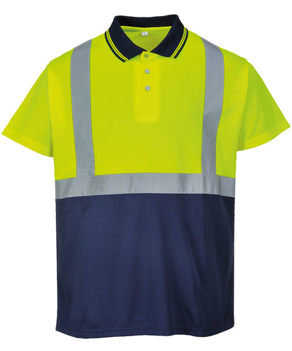 Men's Custom Printed or Embroidered Hi-Vis Contrast Polo Shirt
