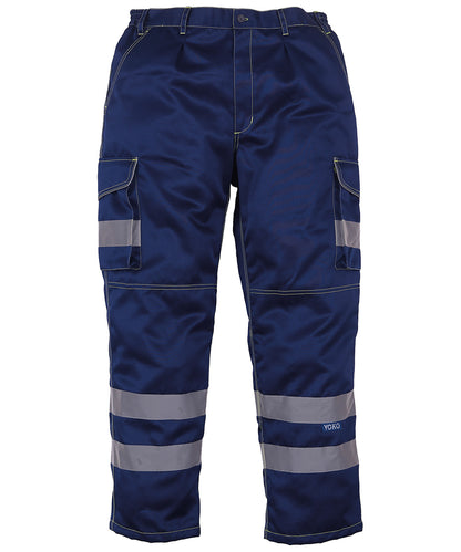Hi-Vis Polycotton Cargo Trousers With Kneepad Pockets (Hv018T/3M)