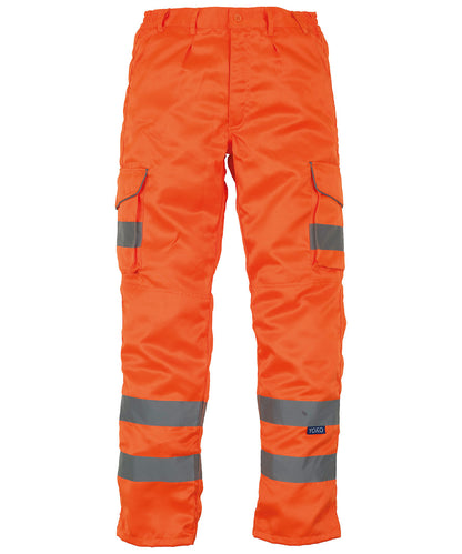 Hi-Vis Polycotton Cargo Trousers With Kneepad Pockets (Hv018T/3M)