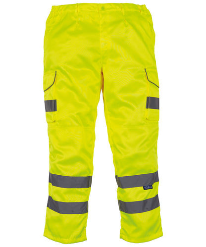 Hi-Vis Polycotton Cargo Trousers With Kneepad Pockets (Hv018T/3M)