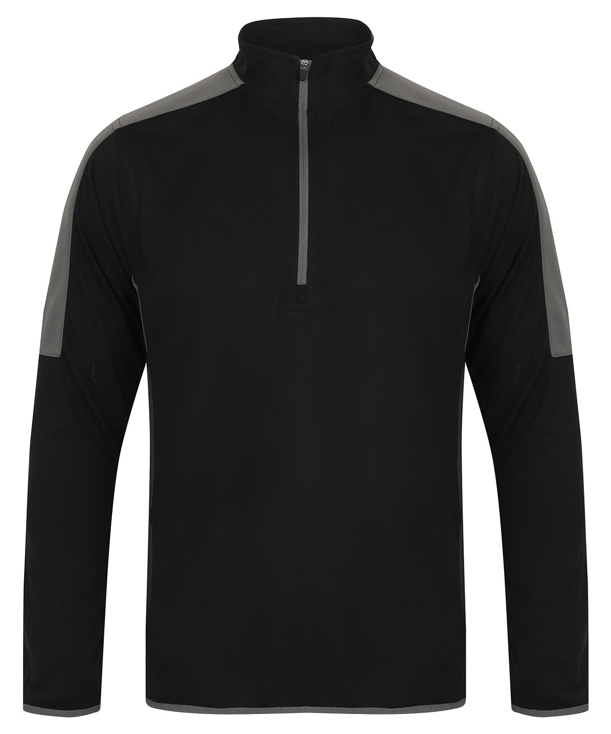 ¼ zip mid-layer with contrast panelling 