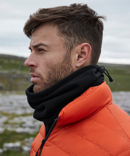 Steel Grey recycled fleece snood front view