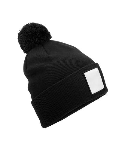 Appliqu© Patch Pom Beanie