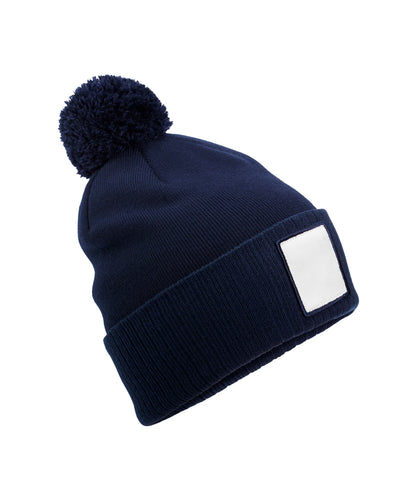 Appliqu© Patch Pom Beanie