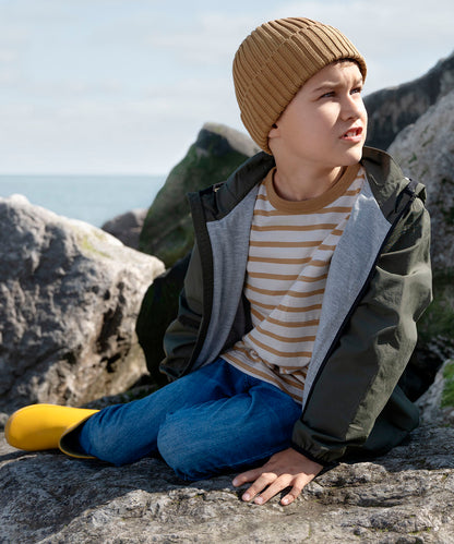 Peach organic cotton kids beanie front view