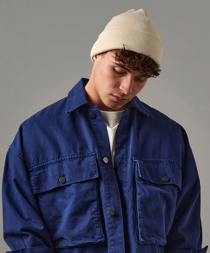Oatmeal polylana® original cuffed beanie front view