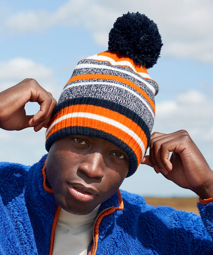 Sapphire Blue/French Navy/White multi-sport fan beanie front view