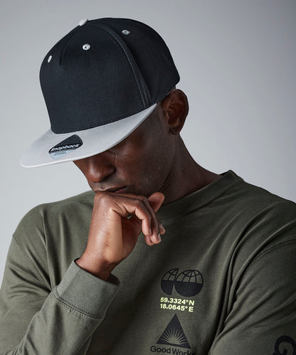 Black/Yellow 5-panel contrast snapback front view