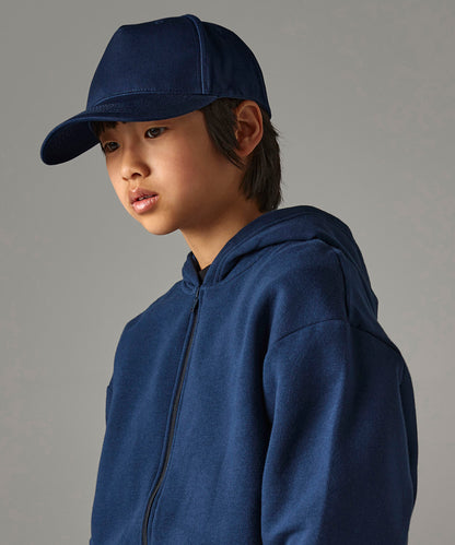 White junior organic cotton 5-panel cap front view