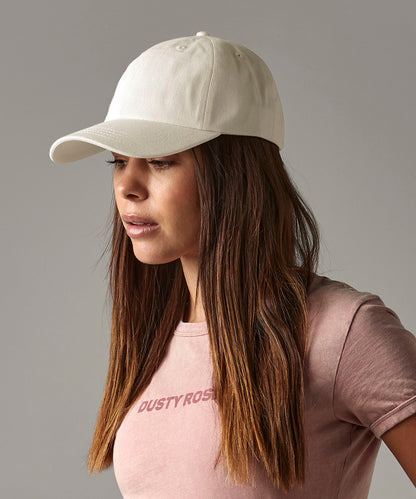 White organic cotton 6-panel dad cap front view