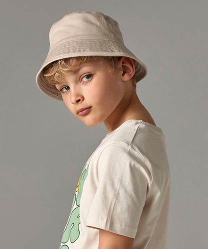 Sand junior organic cotton bucket hat front view