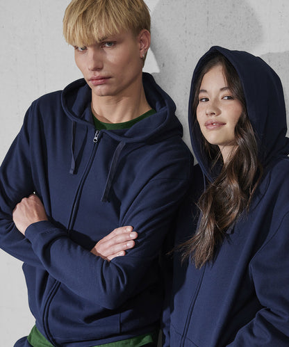 Unisex Custom Printed or Embroidered Organic Full Zip Zip-Up Hoodie