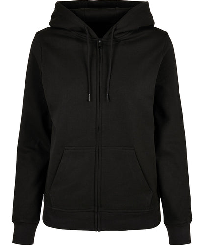 White women’s basic zip hoodie front view