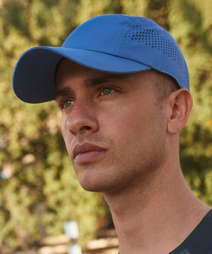 White technical running cap front view