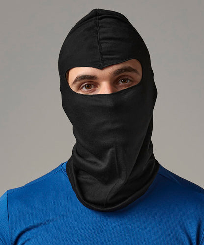 Black microfibre balaclava front view
