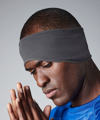 Graphite Grey softshell sports tech headband front view