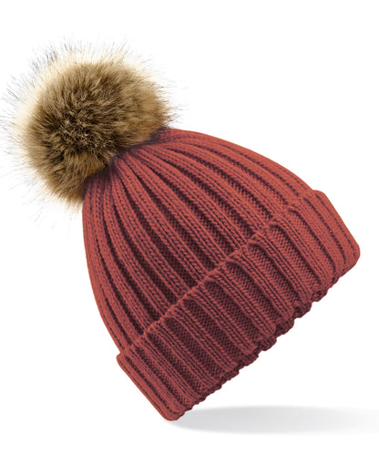 Fur Pop Pom Chunky Beanie