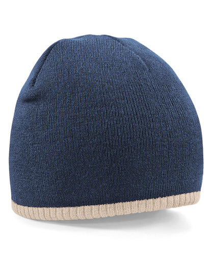 Graphite Grey/Black two-tone pull-on beanie front view