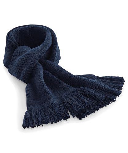 French Navy classic knitted scarf front view