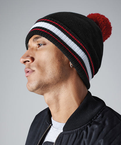 Kelly Green/White stadium beanie front view