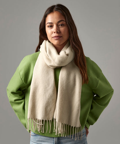 Heather Grey classic woven scarf front view
