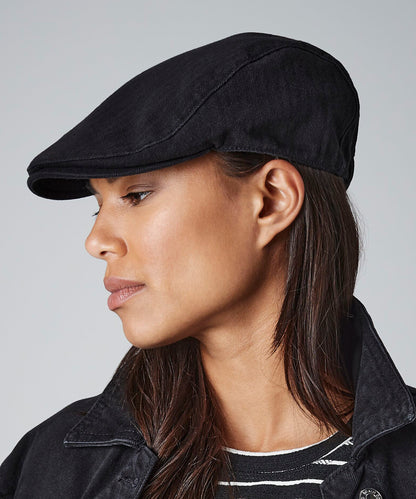 Black vintage flat cap front view