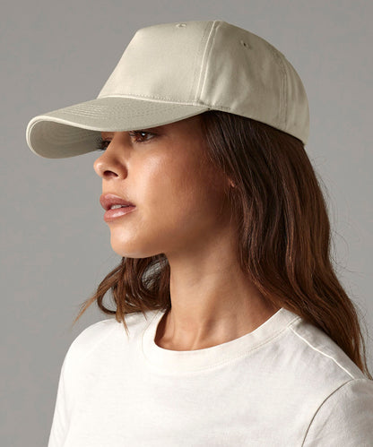 White organic cotton 5-panel cap front view