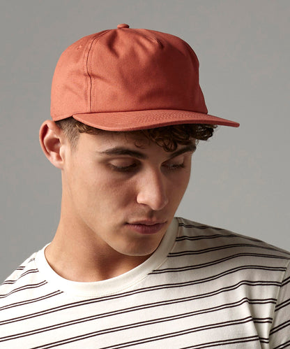 Terracotta organic cotton unstructured 5-panel cap front view