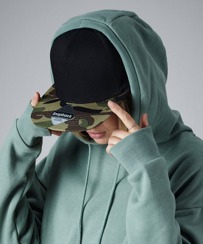 Jungle Camo/Black camo snapback front view
