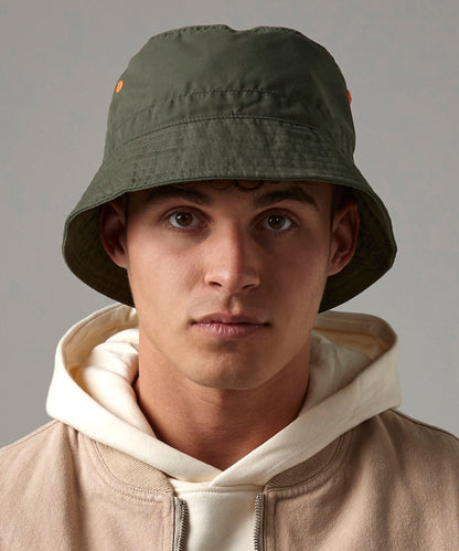 Olive Green recycled polyester bucket hat front view