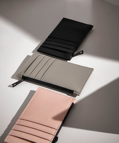 Nude Pink matte pu card holder front view