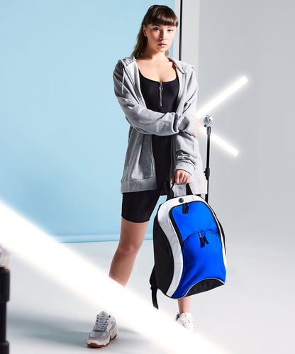 French Navy/White teamwear backpack front view