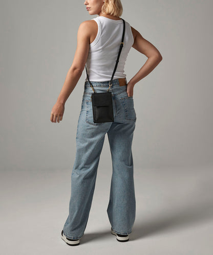 Taupe boutique phone carry case front view