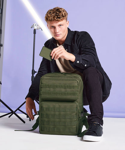 Black molle hook and loop patch front view
