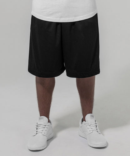 Black mesh shorts front view
