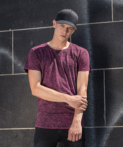 Teal/Black acid washed tee front view
